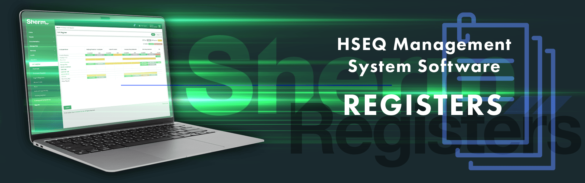 HSEQ Management System Software for Managing Company Registers and Risk Assessments. Safety Registers Management Software​ - Sherm
